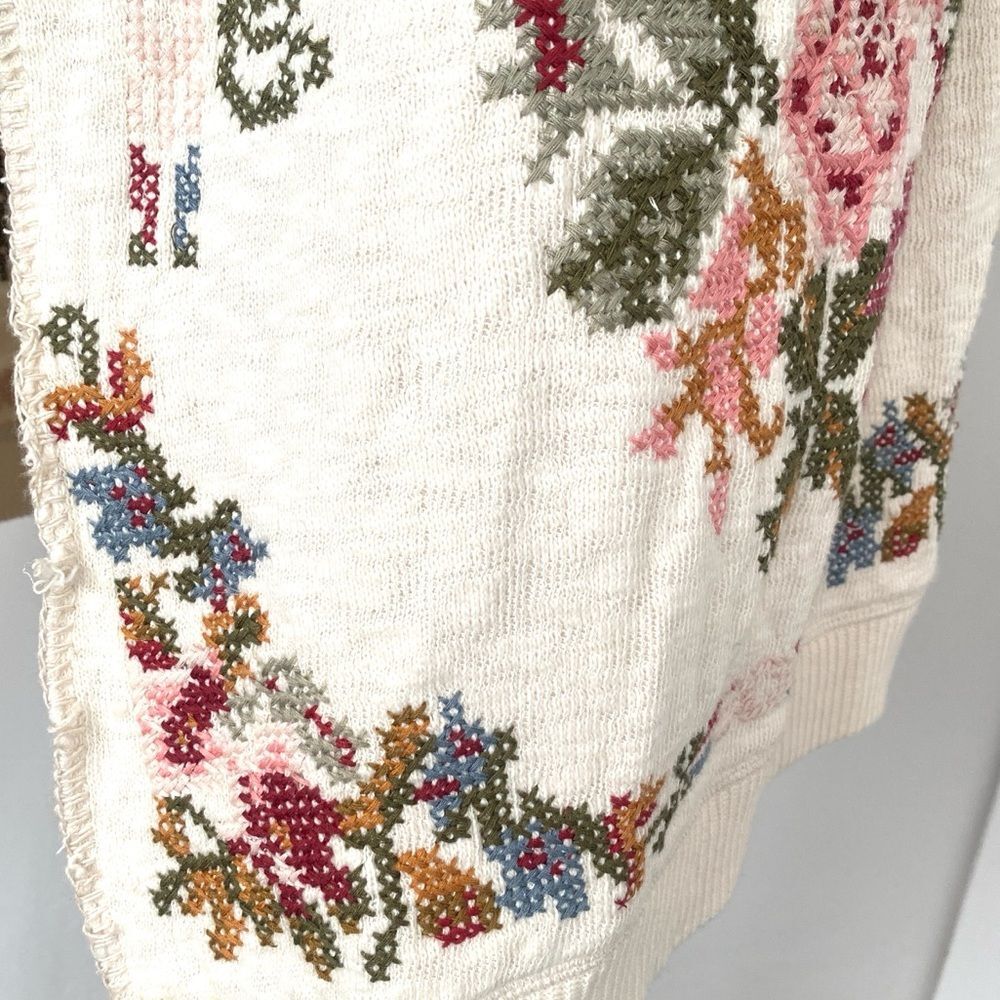 Johnny Was Biya floral Embroidered Cardigan Oversized XS Boho Cottage Romantic - Picture 12 of 16